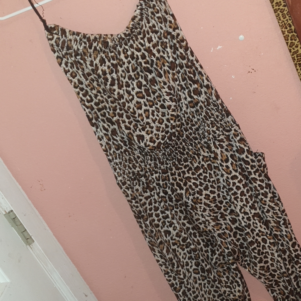 Satin cheetah  jumpsuit